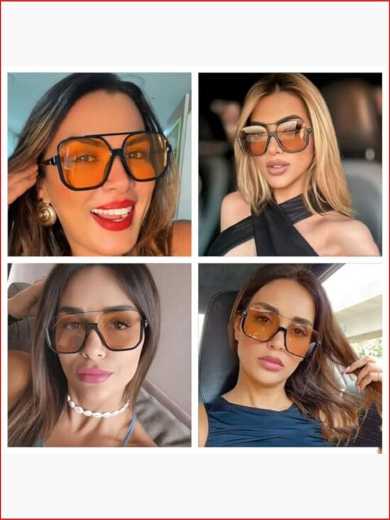 4 Pack Retro Oversized Aviator Sunglasses with UV400 Protection main image 7